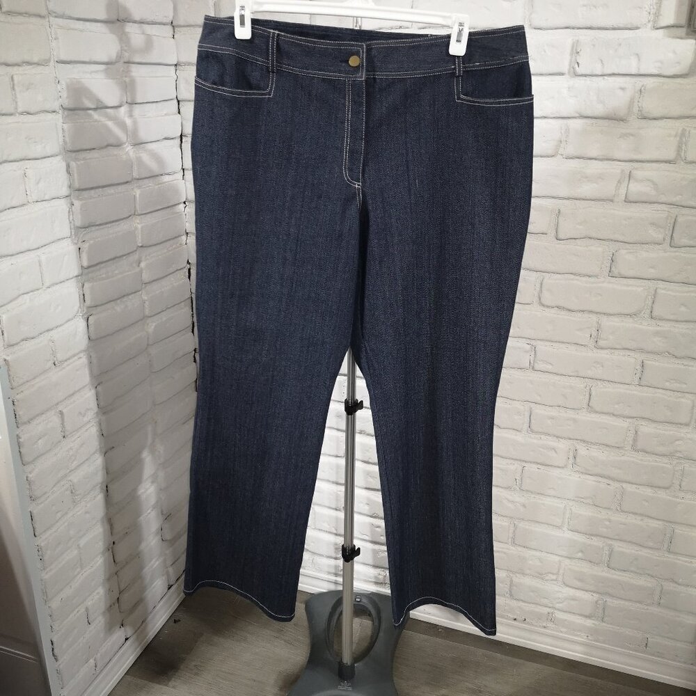 Jessica Plus Ladies Size 20W Dark Wash Straight Wider Leg Denim Jeans